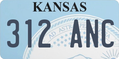 KS license plate 312ANC