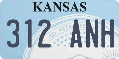 KS license plate 312ANH