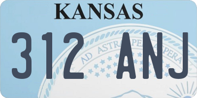 KS license plate 312ANJ