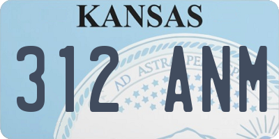 KS license plate 312ANM