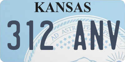 KS license plate 312ANV
