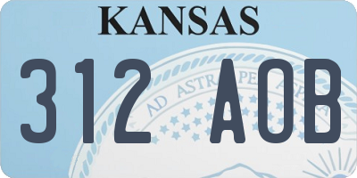 KS license plate 312AOB
