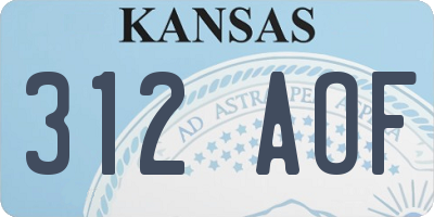 KS license plate 312AOF