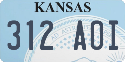KS license plate 312AOI