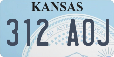 KS license plate 312AOJ