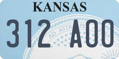 KS license plate 312AOO