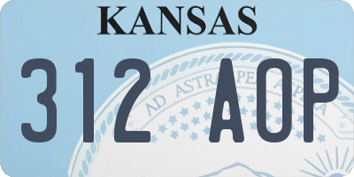 KS license plate 312AOP