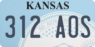 KS license plate 312AOS