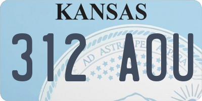KS license plate 312AOU