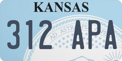 KS license plate 312APA
