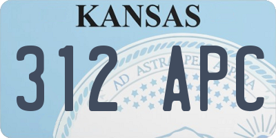 KS license plate 312APC