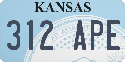 KS license plate 312APE