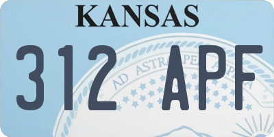 KS license plate 312APF