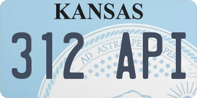 KS license plate 312API
