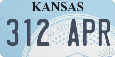 KS license plate 312APR