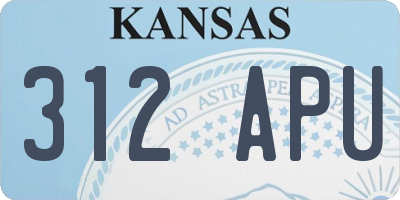 KS license plate 312APU