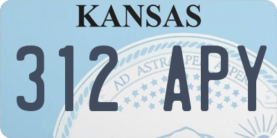 KS license plate 312APY