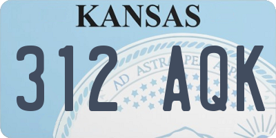 KS license plate 312AQK