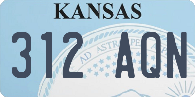 KS license plate 312AQN