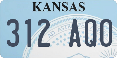 KS license plate 312AQO