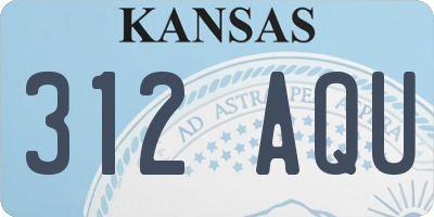 KS license plate 312AQU