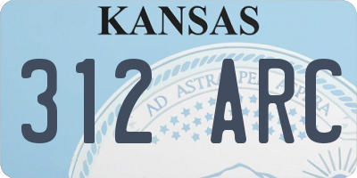 KS license plate 312ARC
