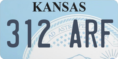 KS license plate 312ARF
