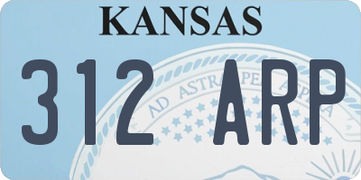 KS license plate 312ARP