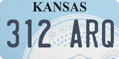 KS license plate 312ARQ