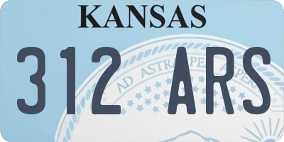 KS license plate 312ARS