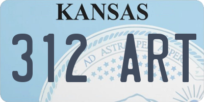 KS license plate 312ART
