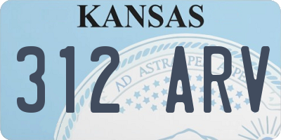KS license plate 312ARV