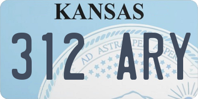 KS license plate 312ARY