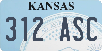 KS license plate 312ASC