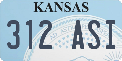 KS license plate 312ASI