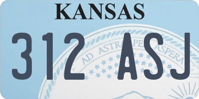 KS license plate 312ASJ