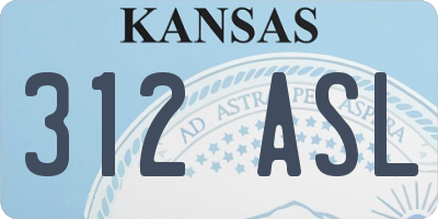KS license plate 312ASL