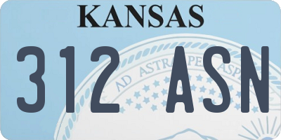 KS license plate 312ASN