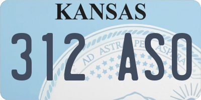 KS license plate 312ASO
