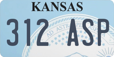 KS license plate 312ASP