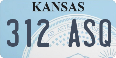 KS license plate 312ASQ