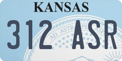 KS license plate 312ASR