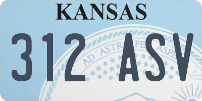 KS license plate 312ASV