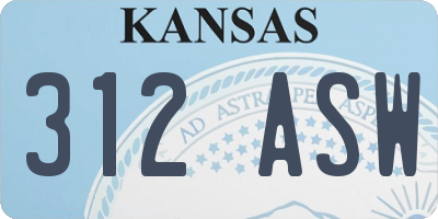 KS license plate 312ASW