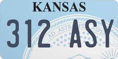 KS license plate 312ASY