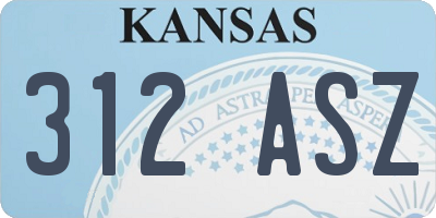 KS license plate 312ASZ