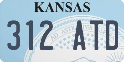 KS license plate 312ATD