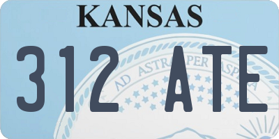 KS license plate 312ATE