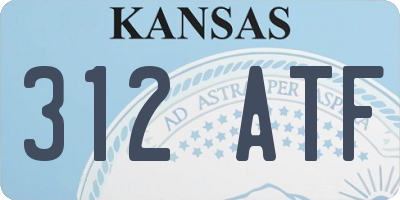 KS license plate 312ATF