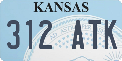 KS license plate 312ATK